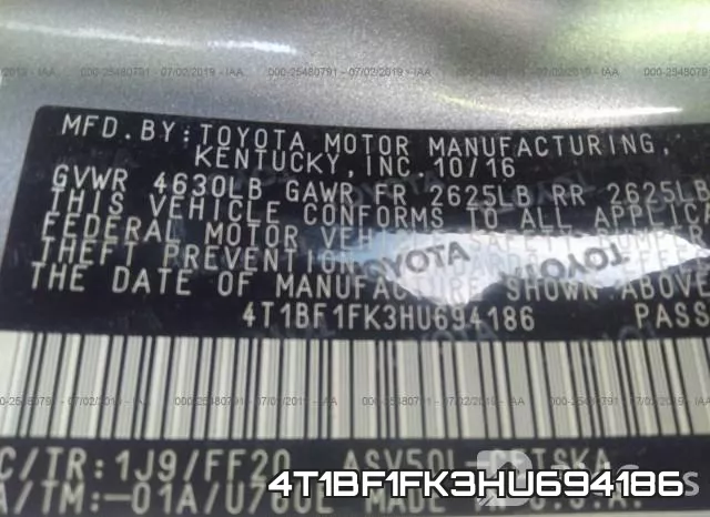 4T1BF1FK3HU694186 фото 10