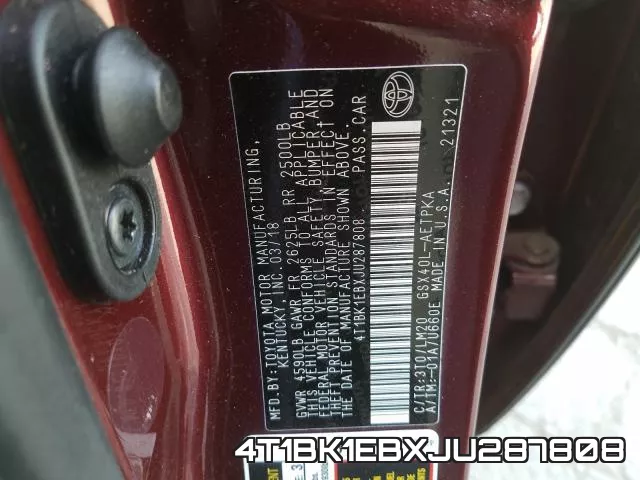 4T1BK1EBXJU287808 фото 2