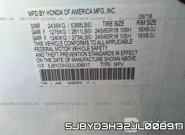 5J8YD3H32JL008917 фото 10