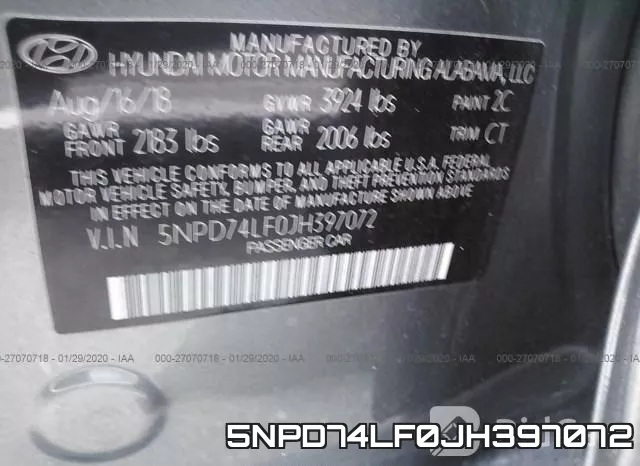 5NPD74LF0JH397072 фото 10
