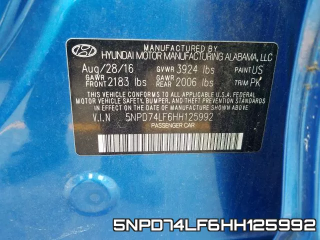 5NPD74LF6HH125992 фото 2
