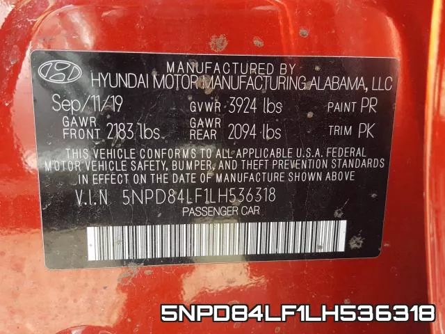 5NPD84LF1LH536318 фото 2