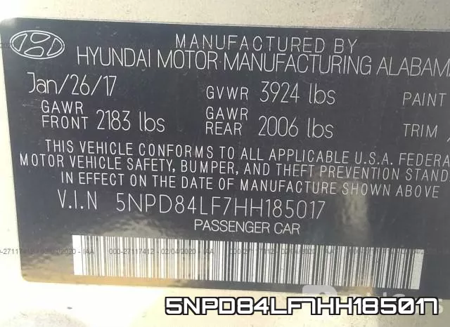 5NPD84LF7HH185017 фото 10