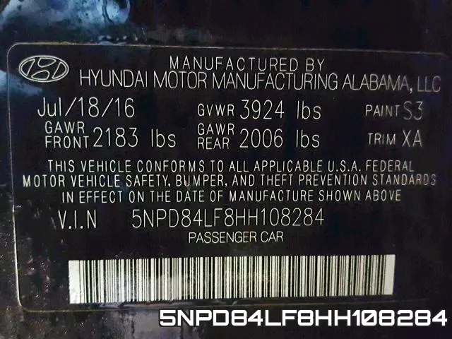 5NPD84LF8HH108284 фото 2