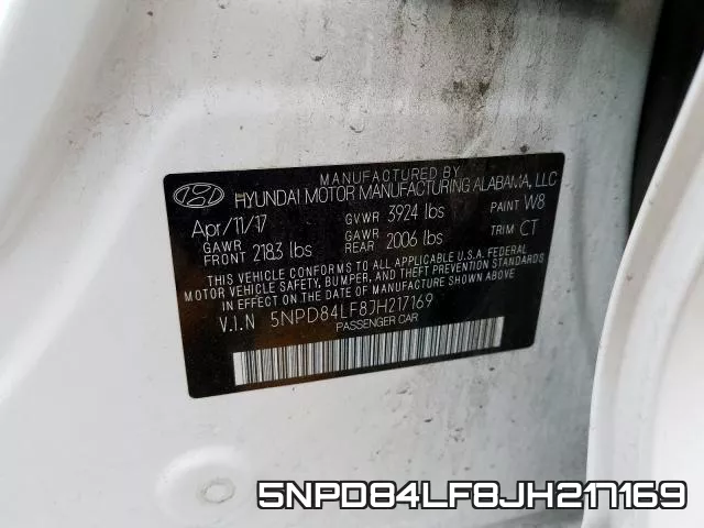 5NPD84LF8JH217169 фото 2