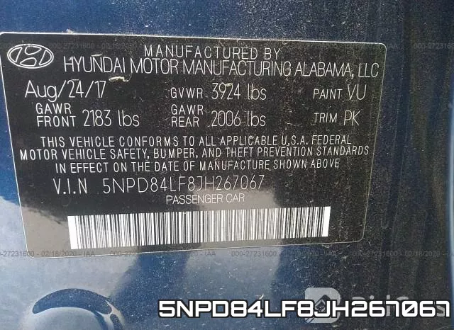 5NPD84LF8JH267067 фото 10