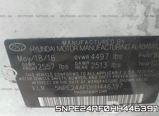 5NPE24AF0HH446397 фото 10