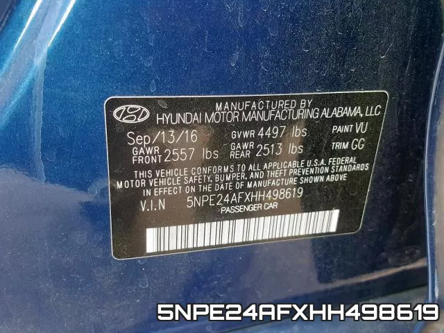 5NPE24AFXHH498619 фото 2