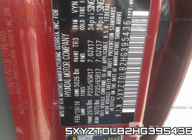 5XYZTDLB2HG395436 фото 10