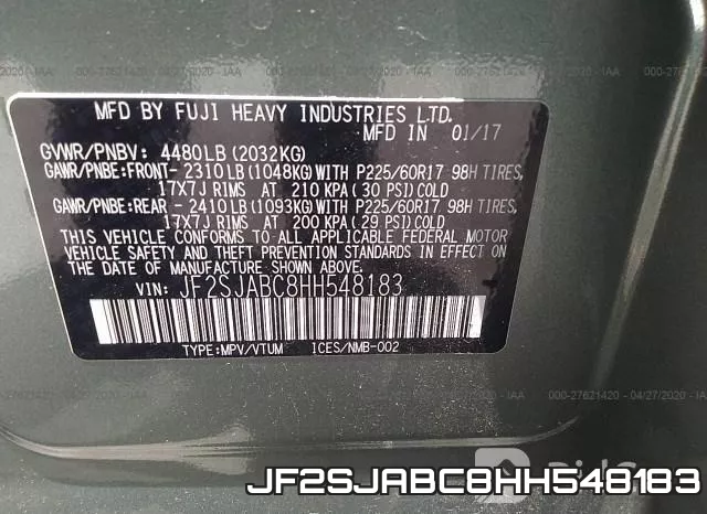 JF2SJABC8HH548183 фото 10