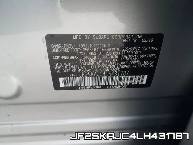 JF2SKAJC4LH431787 фото 2