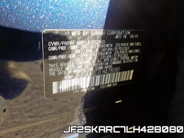 JF2SKARC7LH428080 фото 2