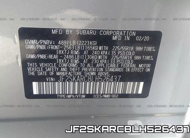 JF2SKARC8LH526437 фото 10