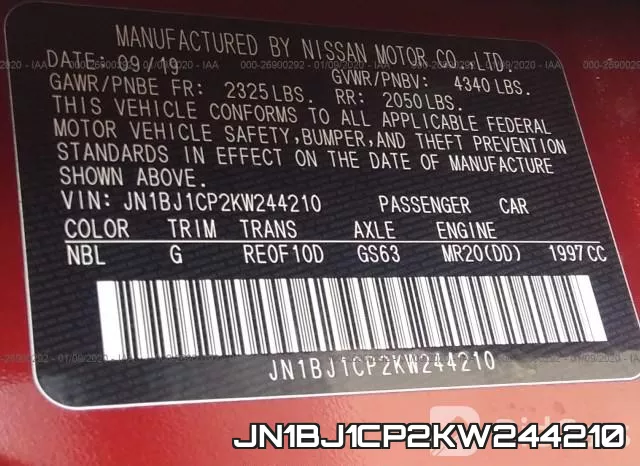 JN1BJ1CP2KW244210 фото 10