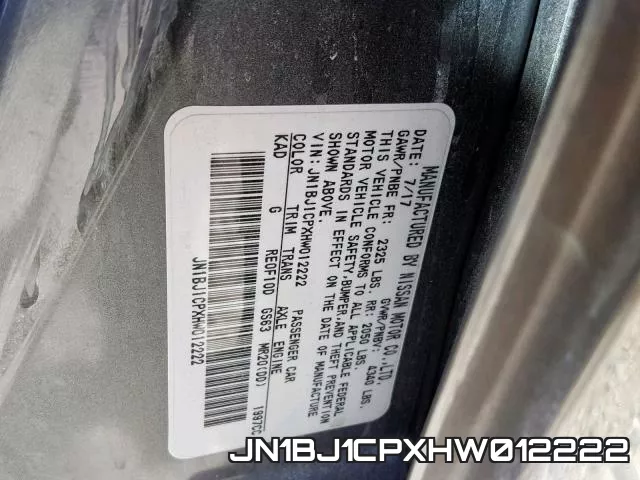 JN1BJ1CPXHW012222 фото 2
