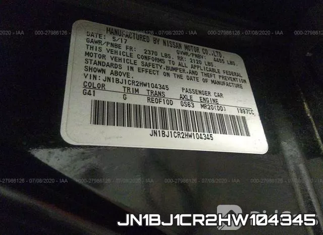JN1BJ1CR2HW104345 фото 10