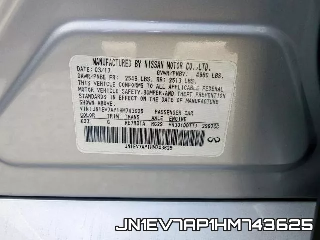 JN1EV7AP1HM743625 фото 2