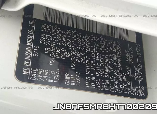 JN8AF5MR8HT700209 фото 10