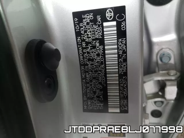 JTDDPRAE8LJ077998 фото 2