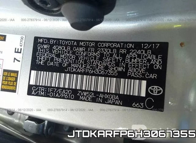JTDKARFP6H3067355 фото 10