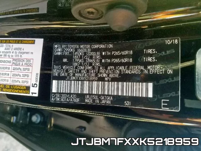 JTJBM7FXXK5218959 фото 2