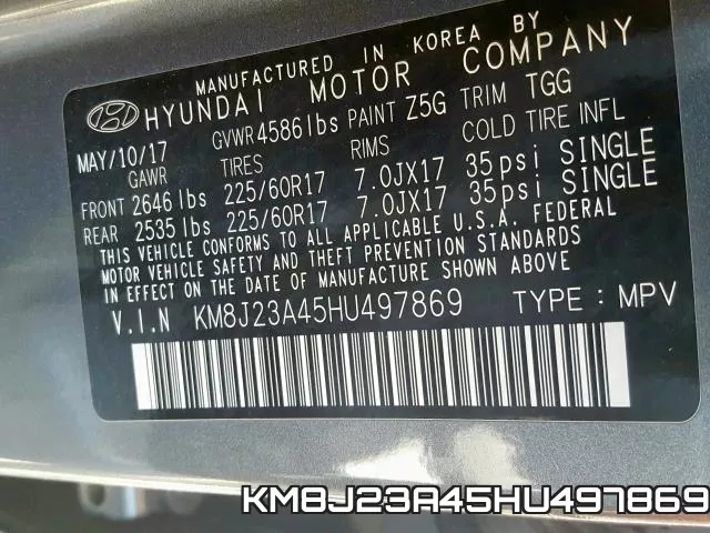 KM8J23A45HU497869 фото 2