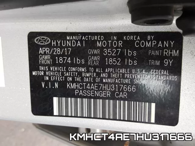 KMHCT4AE7HU317666 фото 2