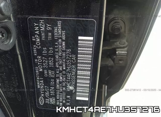 KMHCT4AE7HU357276 фото 10