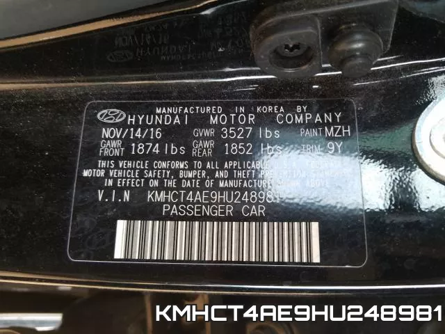 KMHCT4AE9HU248981 фото 2