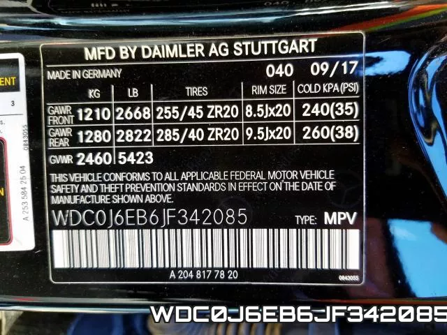 WDC0J6EB6JF342085 фото 2