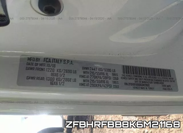 ZFBHRFBB8K6M21168 фото 10