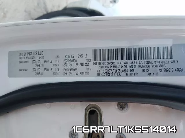 1C6RR7LT1KS514014 фото 2