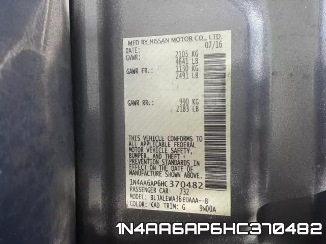 1N4AA6AP6HC370482 фото 2