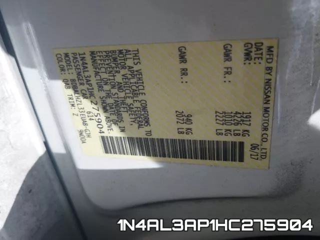 1N4AL3AP1HC275904 фото 2