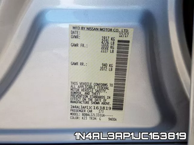 1N4AL3AP1JC163819 фото 2