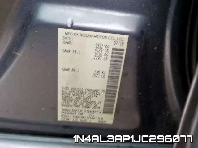 1N4AL3AP1JC296077 фото 2