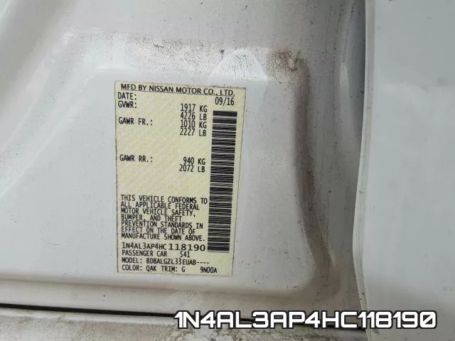 1N4AL3AP4HC118190 фото 2