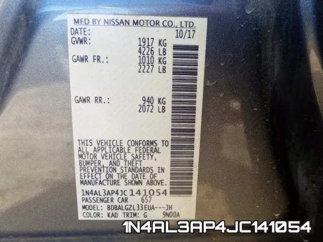 1N4AL3AP4JC141054 фото 2