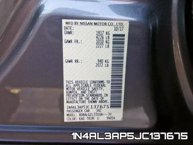 1N4AL3AP5JC137675 фото 2