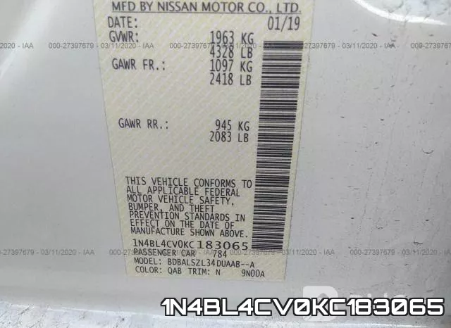 1N4BL4CV0KC183065 фото 10