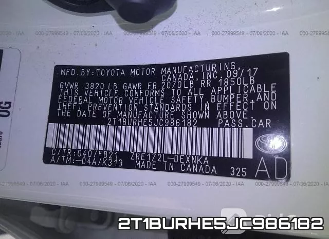 2T1BURHE5JC986182 фото 10