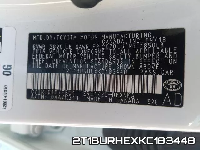 2T1BURHEXKC183448 фото 2
