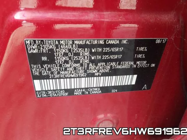 2T3RFREV6HW691962 фото 2