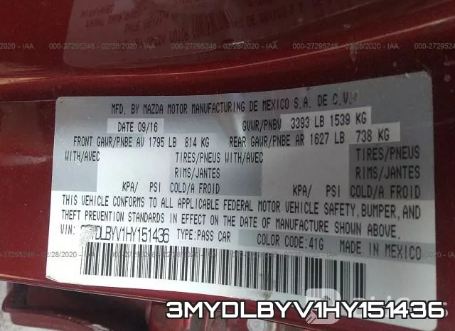 3MYDLBYV1HY151436 фото 10