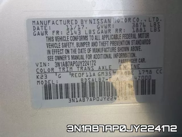 3N1AB7AP0JY224172 фото 2