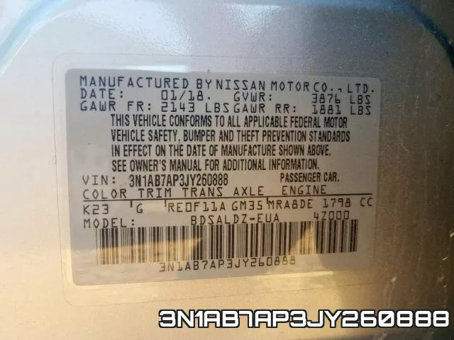 3N1AB7AP3JY260888 фото 2