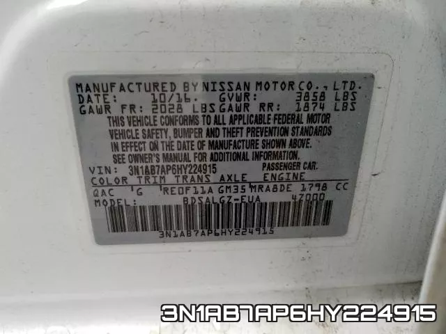 3N1AB7AP6HY224915 фото 2