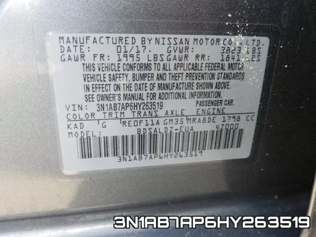 3N1AB7AP6HY263519 фото 2