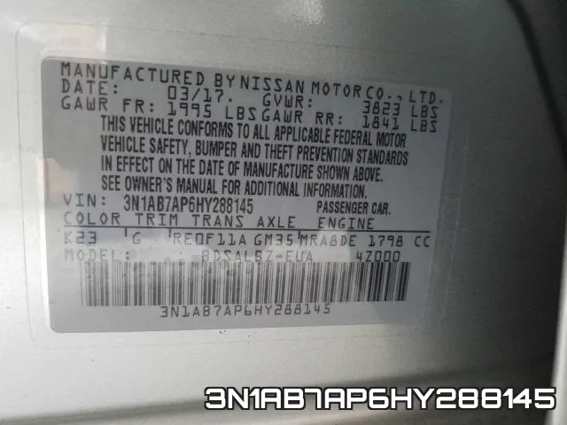 3N1AB7AP6HY288145 фото 2