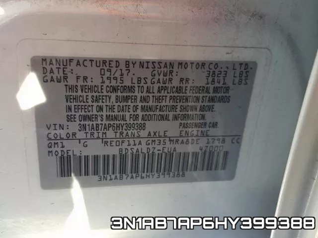 3N1AB7AP6HY399388 фото 2
